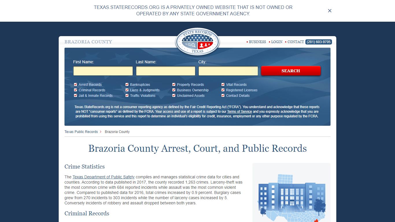 Brazoria County Arrest, Court, and Public Records